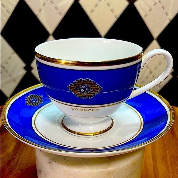 Givenchy Other - Vintage Givenchy Blue & White Cup & Saucer Set by Yamaka – Timeless Elegance